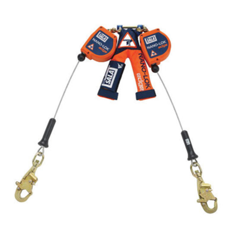 3M DBI SALA DBI/SALA 3500226 8' Nano-Lok edge 3/16 Galvanized Steel Cable Twin Leg Self-Retracting Lifeline With Steel Swiveling Snap Hooks