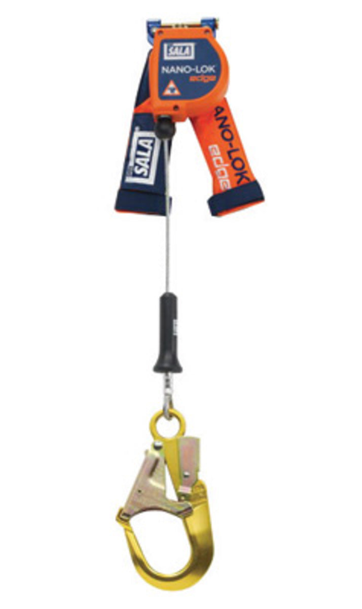 3M DBI SALA DBI/SALA 3500247 8' Nano-Lok Edge Single Leg Self-Retracting 3/16 Galvanized Cable Lifeline With 2-1/4 Aluminum Rebar Hook