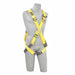 3M DBI-SALA 1110726 Delta cross-over style positioning and climbing safety harness in small size with back, front, and side D-rings, yellow polyester webbing, and quick-connect leg straps for fall protection and work positioning.
