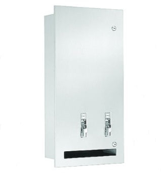 Bradley 4017-104300 Napkin/Tampon Vendor, .50, Napkin Vendors and Disposals