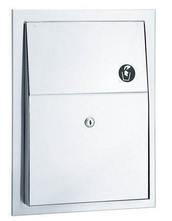 Bradley 4722-101500 Napkin Disposal, 1.5 Gal, Semi-Rec, Napkin Disposals