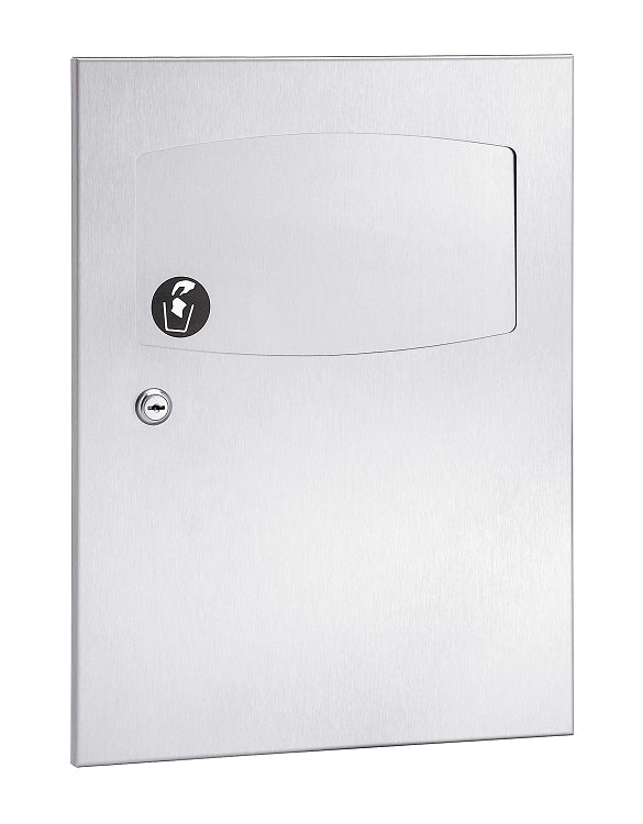 Bradley 4737-100000 Napkin Dispenser, 1.5 Gal, Semi-Recessed, Napkin Disposals