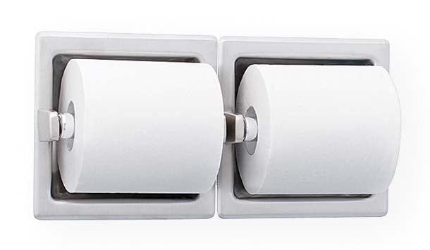 Bradley 5125-000000 Toilet Tissue Dispenser, Recessed, Dual, Toilet Paper Dispensers