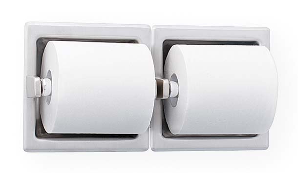 Bradley 5125-525500 Toilet Tissue Dispenser, Recessed, Dual