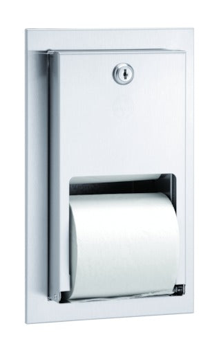 Bradley 5412-000000 Toilet Tissue Dispenser, Recessed, Dual, Toilet Paper Dispensers