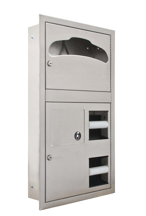 Bradley 5912-100000 Combi Seat Cover/TT Dispenser, Waste, Seat Cover Dispensers