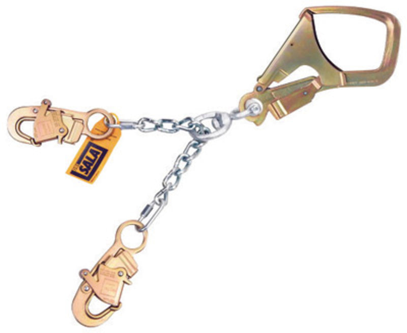 3M DBI SALA DBI/SALA 5920059 24 Zinc Plated Steel Chain Rebar/Positioning Lanyard With Swiveling Saflok Max Steel Rebar Hook At Center And Snap