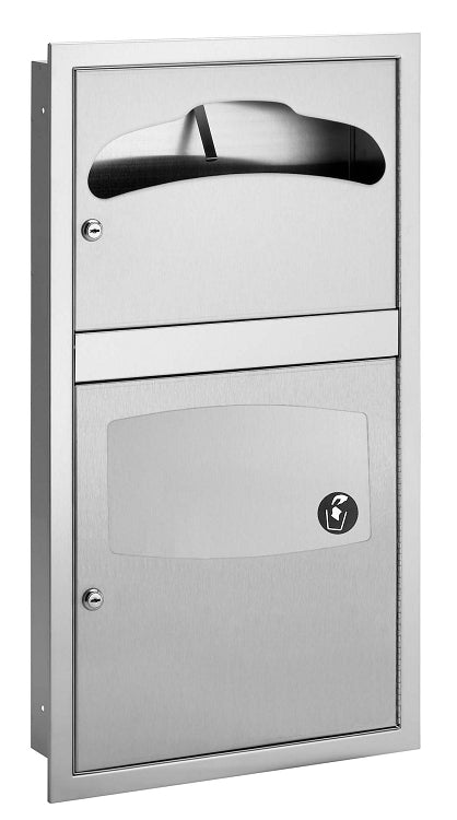 Bradley 5932-000000 Combi Seat Cover/Waste, Recessed, Stall Combination Units
