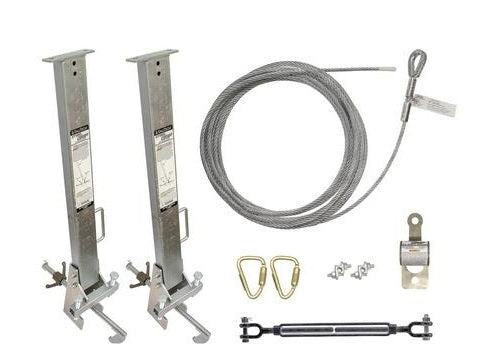 Falltech 6036024 Temporary Cable HLL System with Stanchions for 4" to 24" I-Beams