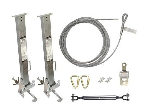 Falltech 6038018 Temporary Cable HLL System with Stanchions for 4" to 18" I-Beams