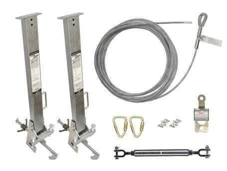 Falltech 6038024 Temporary Cable HLL System with Stanchions for 4" to 24" I-Beams