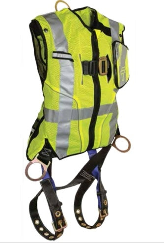 Falltech 7018LXL Vest Harness Class 2 3D Standard Non-Belted Lime, SKU 7018XL, High-Vis Safety Vest