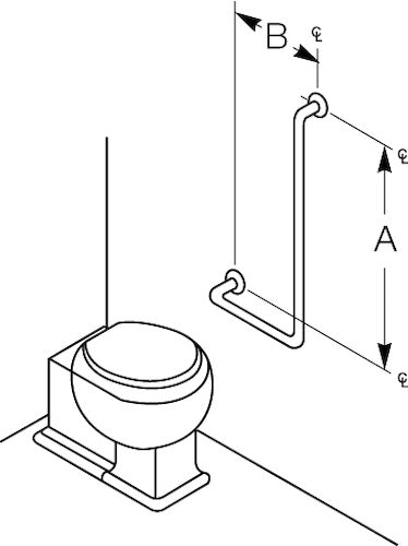 Bradley 8120-041000 Grab Bar- Concealed- 1-1/2 OD x 32 x 9, Grab Bars