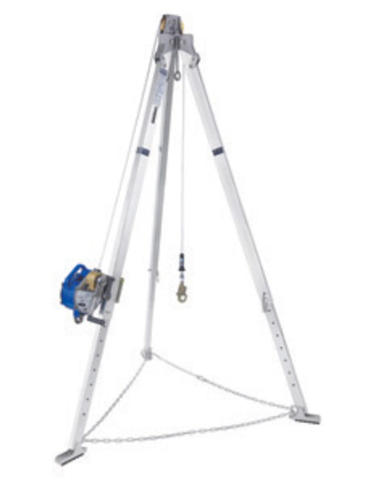 DBI/SALA 8301032 7' Advanced Sealed-Blok 3-Way SRL Aluminum Tripod With 85' Galvanized Steel Wire Rope, Mounting Bracket, And Carrying Case
