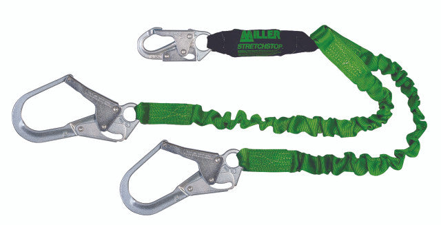 Miller 8798RSS-Z7/6FTGN Stretchstop Two Legs 6' Webbing Lanyard, Web Lanyard