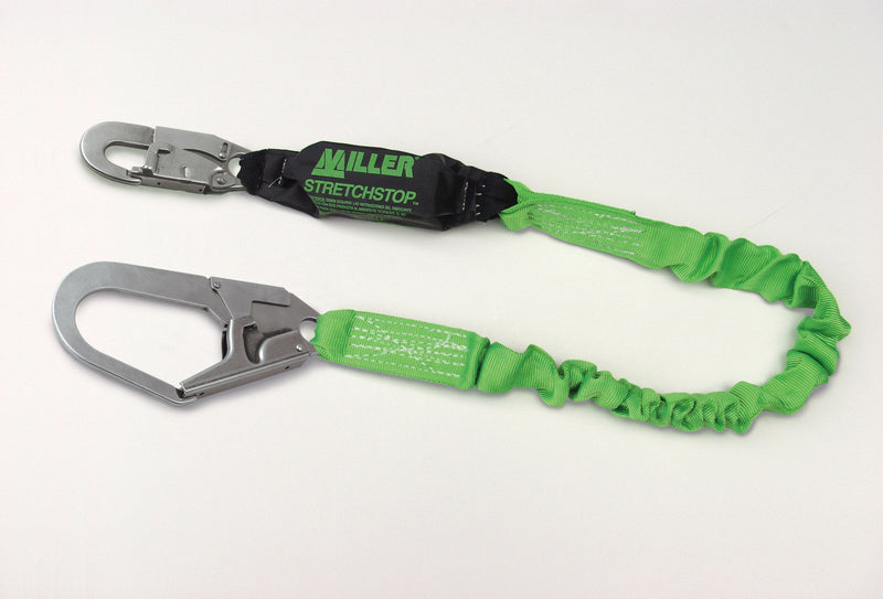 Miller 913RSS-Z7/6FTGN Stretchstop 6' Webbing Lanyard, SKU 913SS-Z7/6FTGN, Shock-Absorbing Lanyard