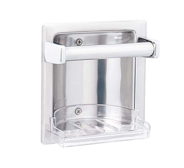 Bradley 9363-000000 Soap Dish, Recessed, Satin Stainless, Soap Dishes