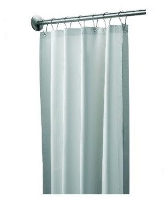 Bradley 9533-367800 Shower Curtain, Vinyl, White, Shower Curtains