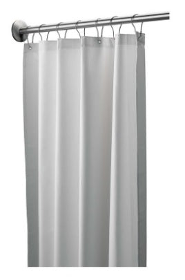 Bradley 9533-607200 Shower Curtain, Vinyl, White, Shower Curtains
