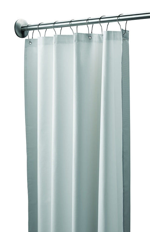Bradley 9533-727200 Shower Curtain, Vinyl, White, Shower Curtains