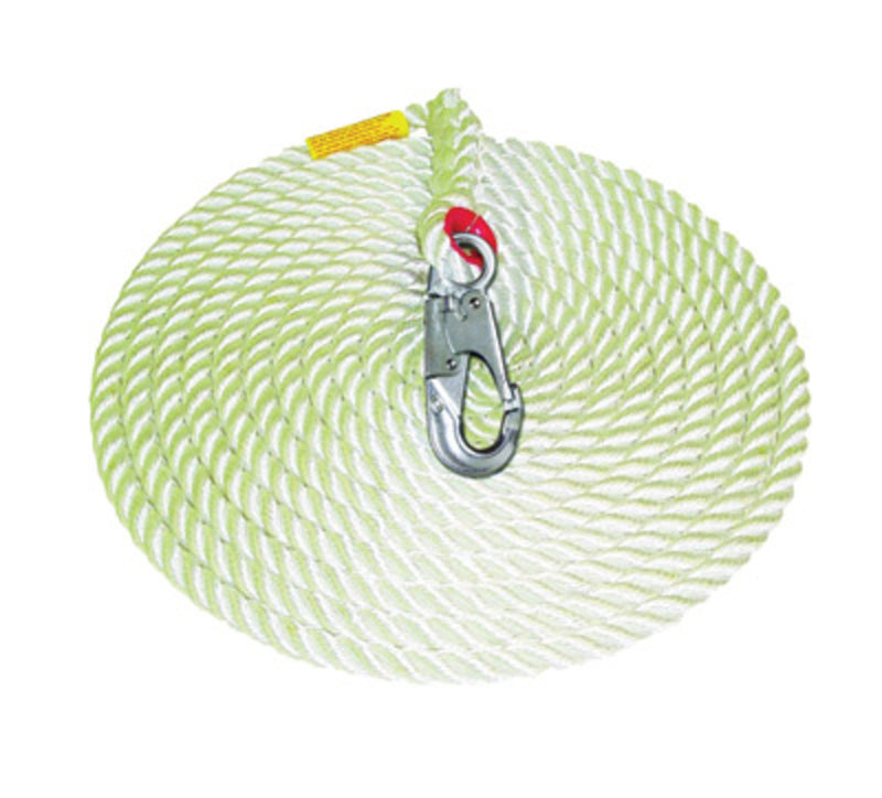 3M DBI SALA DBI/SALA AC215A1 50' Vertical 5/8 Nylon Rope Lifeline With AJ514A Carabiner