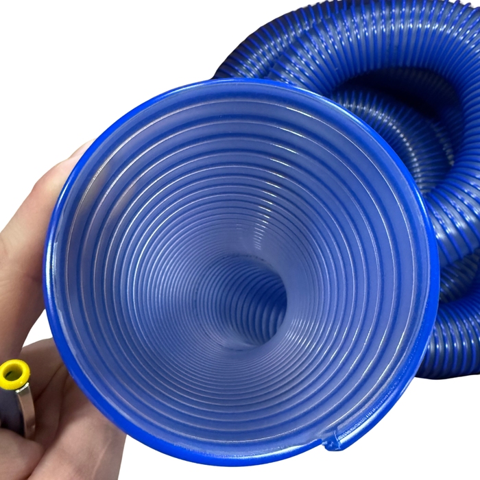 Cool Machines C6Q412 4-Inch Vacuum Hose Clear Blue Helix 50 Ft