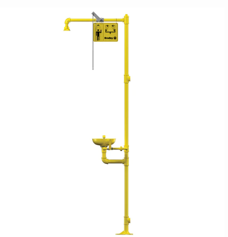 Bradley S19-310 Drench Combination Shower And Eye Wash Unit With Plastic Shower Head And Bowl, Combination Units