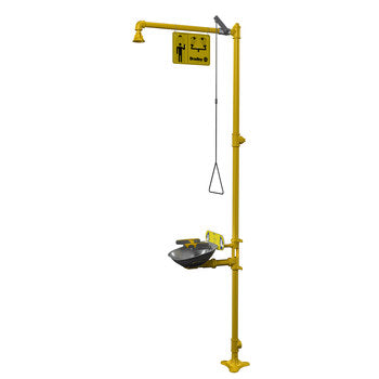 Bradley S19314BF Combination Shower, Eye Wash Station And Face Wash Station With Stainless Steel Shower Head, Combination Units