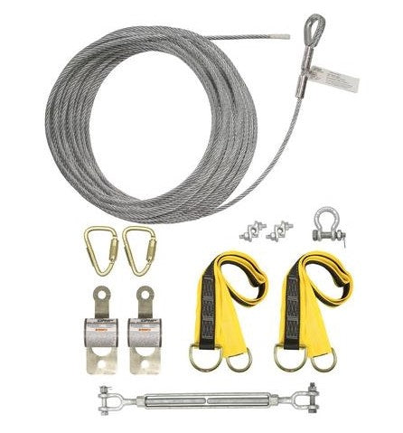 Falltech 602100A SteelGrip Temporary Cable HLL System with Pass-through Anchors, Horizontal Lifelines