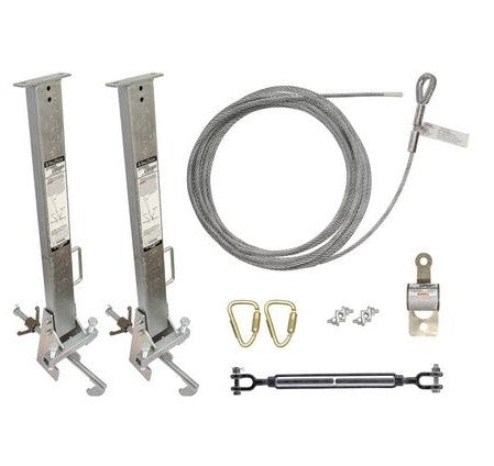 Falltech 60310012 Temporary Cable HLL System with Stanchions for 4" to 12" I-Beams