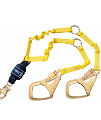 3M DBI SALA DBI/SALA 1246152 6' Force2 1 3/8 Polyester Tubular Web 100% Tie-Off Twin-Leg Shock-Absorbing Lanyard With Snap Hook At Center And Saflok
