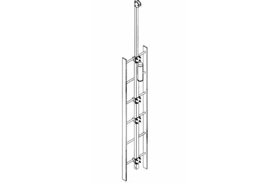 3M DBI SALA DBI/SALA 6116336 Lad-Saf Grab Bar Extension Galvanized Top Bracket (For Use With Fixed Ladder Systems), Lad-Saf Swaged Cable