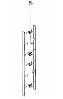 3M DBI SALA DBI/SALA 6116054 Lad-Saf Extension Top Bracket Assembly (For Use With 6116336 Grab Bar Extension), Lad-Saf Swaged Cable