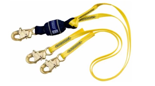DBI/SALA 1246161 6' Force2 Web 100% Tie-Off Twin-Leg Shock-Absorbing Lanyard With Snap Hooks At Both Ends