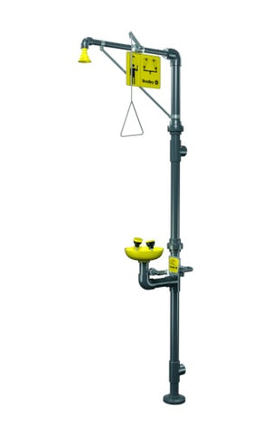 Bradley S19-310PVC Drench Combination Shower And Eye Wash Unit With Corrosion-Resistant PVC Construction And Stainless Steel Valve Fitting