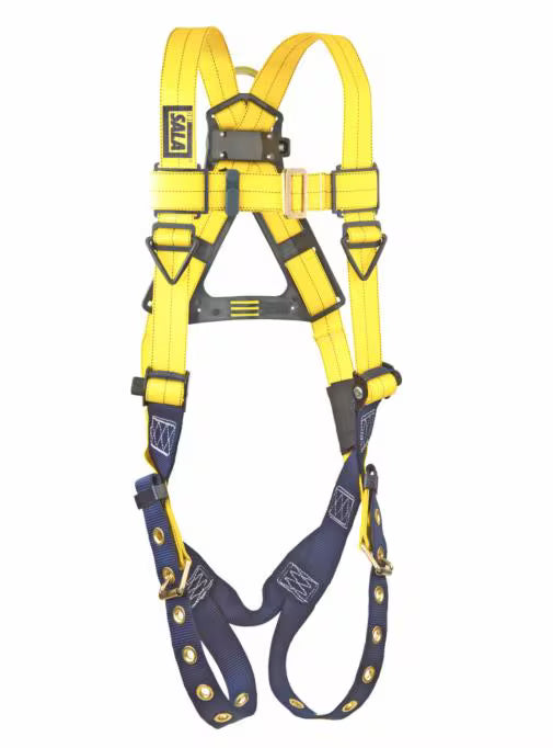 DBI-SALA 1105400 X-Large Delta positioning vest-style full body harness with back and side D-rings, parachute buckle leg straps, adjustable torso straps, and padded vest design for industrial fall protection and work positioning.