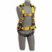 DBI-SALA 1106404 medium Delta II iron worker harness with back and side D-rings, tongue buckle leg straps, integrated body belt with adjustable support strap, padded shoulder and back support, and accessory clips for industrial fall protection and positioning.