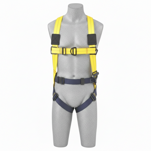 DBI-SALA 1110601 X-Large Delta no-tangle vest-style full body harness with back D-ring, Tech-Lite quick-connect leg strap buckles, repellent webbing, and adjustable fit for industrial fall protection and construction safety applications.