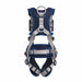 DBI-SALA 1112504 ExoFit STRATA vest-style positioning harness with back and side D-rings, breathable PolarMesh padding, Repel water-resistant webbing, EZ-Link SRL adapter, and padded waist support for industrial fall protection and work positioning.