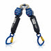 DBI-SALA 3101503 Nano-Lok twin-leg quick connect self-retracting lifeline with 6 ft heat-resistant Kevlar webbing, dual self-locking snap hooks, quick-connect harness attachment, and compact thermoplastic housing designed for hot work fall protection and 100% tie-off safety.