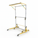DBI-SALA 8517701 FlexiGuard C-Frame System adjustable height mobile overhead rail fall protection system with 12.5–19 ft adjustable frame height, 10 ft rail width, integrated wheels, leveling jacks, and dual-user sliding anchor trolley system for industrial work at height.