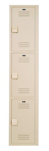 Bradley LK1212723HV-200 Locker 12in.W 12in.D 72in.H- 3-Tier, Standard Lockers