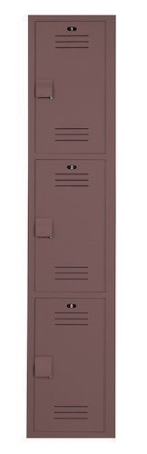 Bradley LK1218723HV-202 Locker 12in.W 18in.D 72in.H- 3-Tier, Standard Lockers
