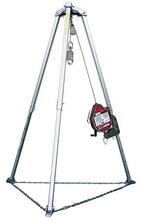 Miller MR50GCM-Z7/50FT MightEvac Galvanized Lifeline with Tripod, Self-Retracting Lifeline