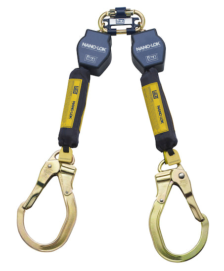 3M DBI SALA DBI/SALA 3101471 Nano-Lok Twin-Leg Quick Connect Self Retracting Lifeline - Web, Self-retracting Lifelines