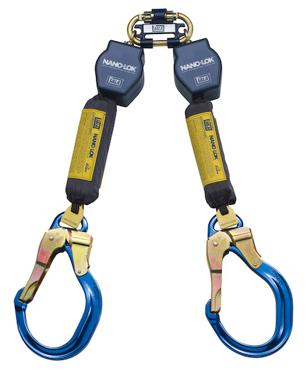 3M DBI SALA DBI/SALA 3101473 Nano-Lok Twin-Leg Quick Connect Self Retracting Lifeline - Web, Self-retracting Lifelines