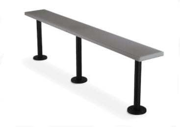 Bradley PED9572-202 Locker Bench 9.5in.W 72in.L18.5in.H, Pedestal Bench