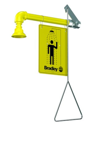 Bradley S19-120 Yellow Galvanized Steel Horizontal Supply, Drench Shower