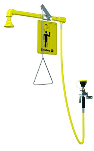 Bradley S19-120P Yellow Galvanized Steel Horizontal Supply Drench Shower