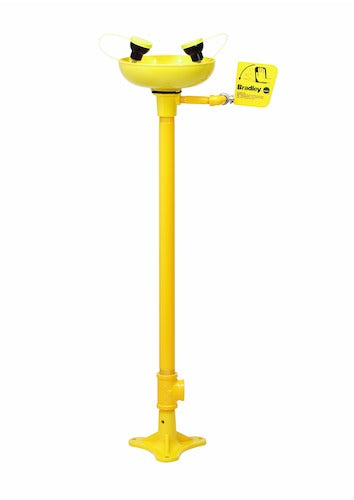 Bradley S19-210FW Pedestal-Mounted Eye/Facewash with Plastic Bowl, Eyewash